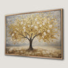 Golden Tree with White Flowers Canvas Print Wall Art
