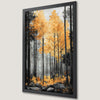 Golden Trees in Dark Forest Art Poster - Autumn Wall Decor
