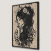 Gothic Beautiful Woman Portrait Floral Canvas Print