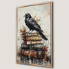 Gothic Black Raven on Antique Books Canvas Print Decor