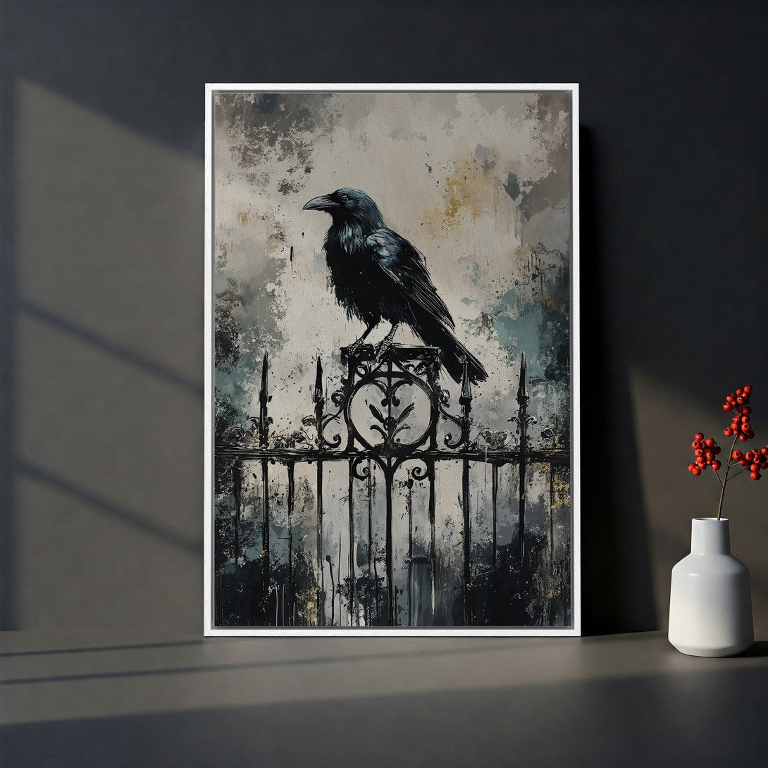 Framed Wall Art featuring a majestic deer in a forest setting. Dark, moody background with gold accents. Perfect for adding a touch of nature to your home.