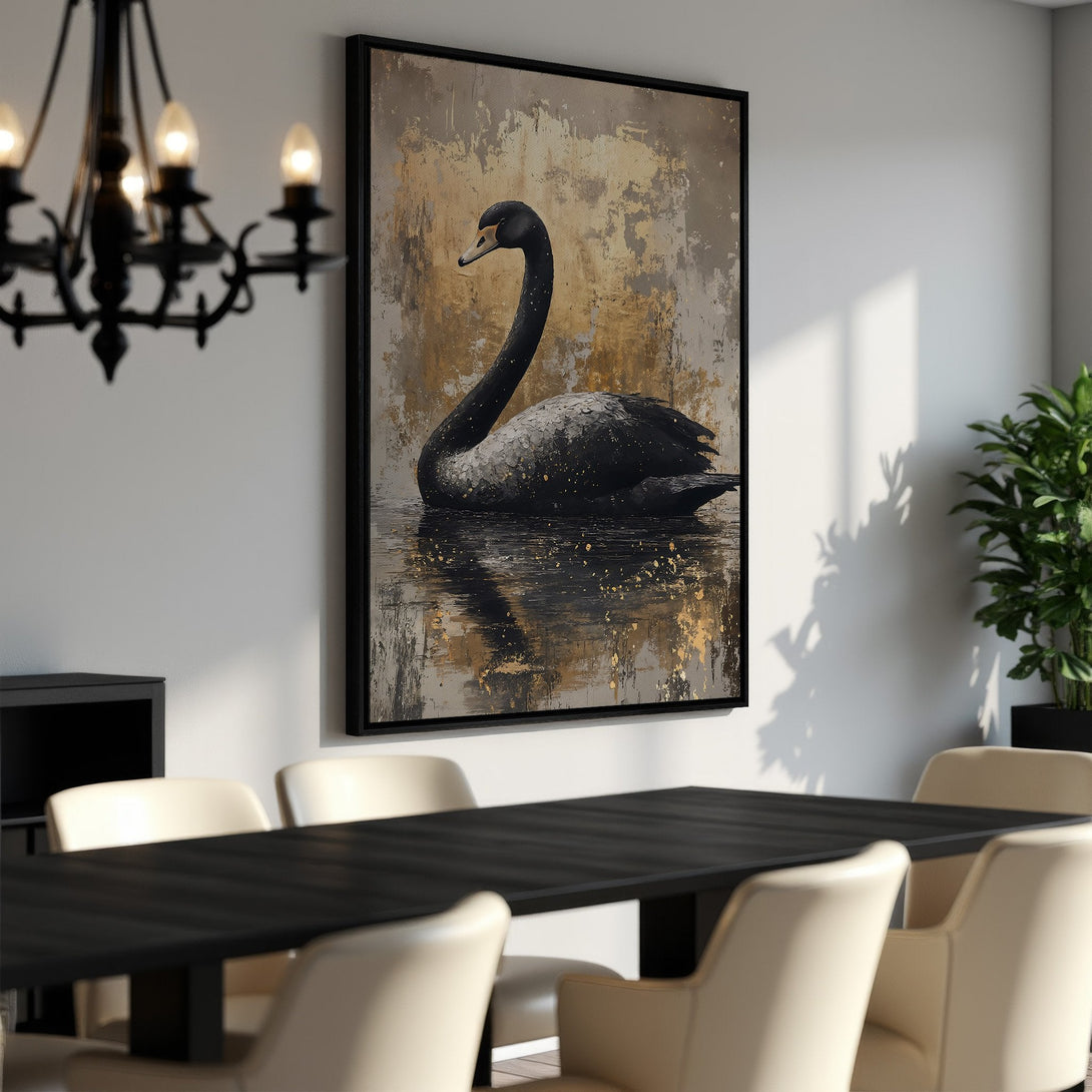 Framed Wall Art featuring a majestic hawk against a sunset backdrop. Rustic style with warm orange, brown, and black tones. Elevate your space with this stunning Canvas Print.
