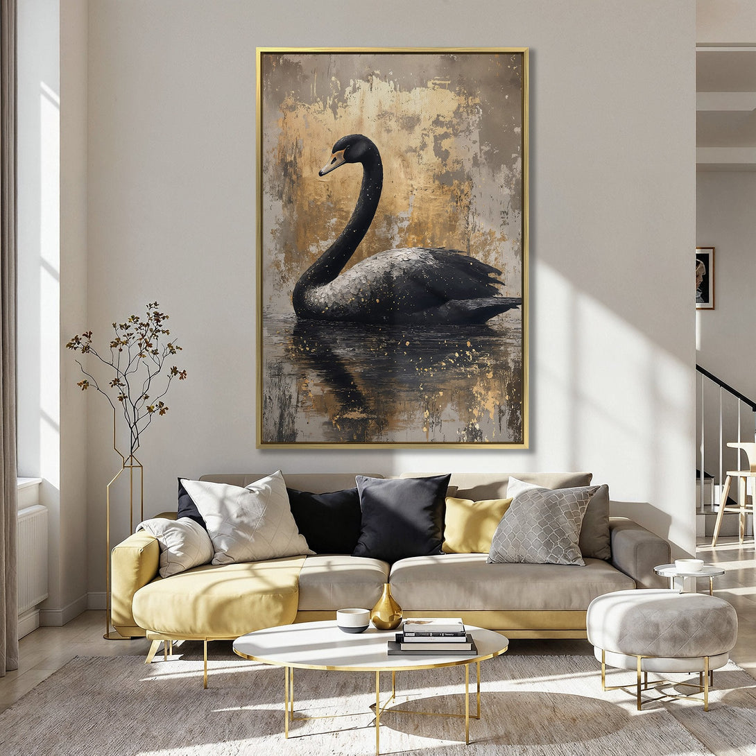 Canvas Print featuring a majestic hawk against a golden sunset. Rustic, textured style with warm earth tones. Perfect for adding a touch of nature to your home.
