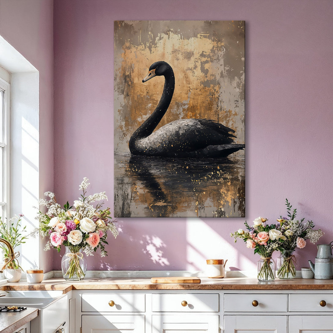 Framed Wall Art: Majestic falcon canvas print in warm orange and brown tones. Perfect for adding a touch of nature and elegance to your bedroom decor.