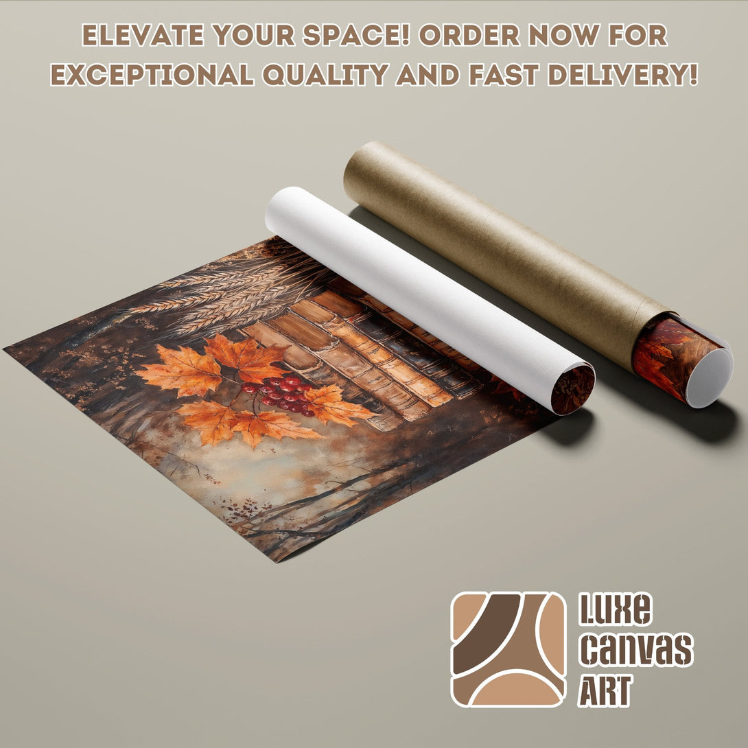 Poster Roll featuring a fall-themed art print with warm, earthy tones. Elevate your space today!