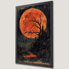 Gothic Castle Art Poster - Spooky Blood Moon Wall Decor