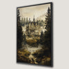 Gothic Castle in Mystical Green Forest Canvas Print