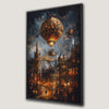 Gothic Cityscape Steampunk Hot Air Balloon Canvas Print