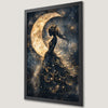 Gothic Crescent Moon Silhouette Art Poster for Celestial Decor