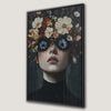 Gothic Floral Eyes Woman Canvas Print for Dark Decor