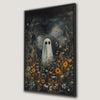 Gothic Floral Meadow Ghost Canvas Print Haunted Art