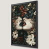 Gothic Floral Portrait Art Poster of Twin Girls