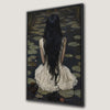 Gothic Girl in Lily Pond Canvas Print, Romantic Decor