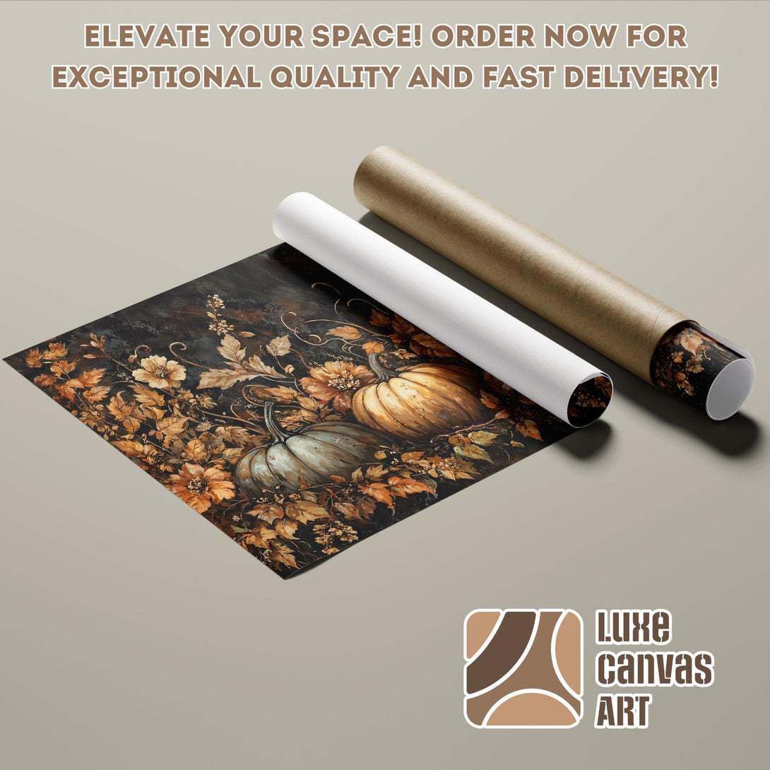 Poster Roll featuring a fall floral design in warm, earthy tones. Elevate your space!