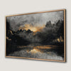 Gothic Mountain Sunset Canvas Print with Dark Lake