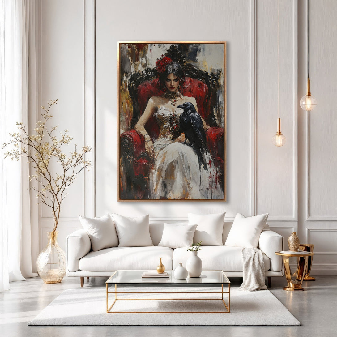 Framed Wall Art: Elegant black and white portrait of a woman in a hat. Perfect for adding a touch of sophistication to your living room. Shop now!