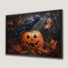 Gothic Raven on Jack O Lantern Canvas Print Halloween Art