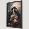 Gothic Raven Pair Among Roses Art Poster for Dark Decor