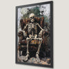 Gothic Skeleton in Armchair Art Poster | Dark Academia Decor