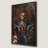 Gothic Skeleton on Red Throne Canvas Print