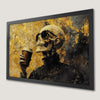Gothic Skeleton Sipping Coffee Art Poster - Spooky Wall Decor