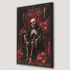 Gothic Skull Canvas Print with Red Halo in Black Robe