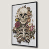 Gothic Skull in Flowers Canvas Print Floral Skeleton Art