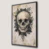 Gothic Skull in the Leaves Canvas Print Wall Art