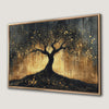 Gothic Tree Silhouette Canvas Print Golden Landscape Art