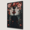 Gothic Twin Girls in Red Flowers Canvas Print Art