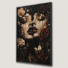 Gothic Twin Girls with Roses Framed Canvas Print Art