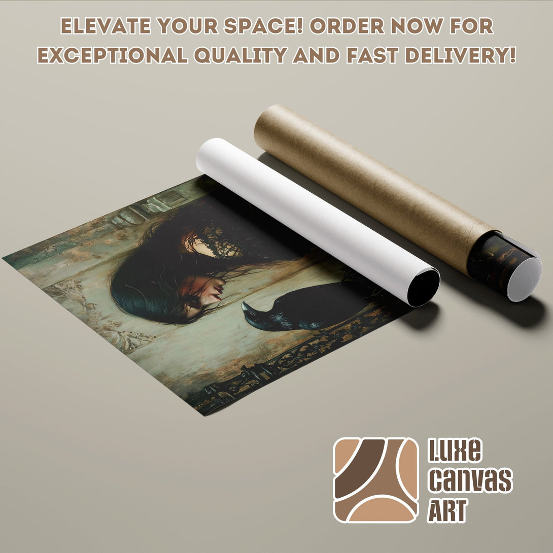 Poster Roll featuring a dark, artistic portrait with muted tones. Elevate your space with this unique art!