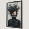 Gothic Woman Art Poster with Chaotic Hair - Dark Academia Decor