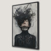 Gothic Woman Canvas Print with Chaotic Hair Design