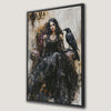 Gothic Woman Mystical Black Raven Canvas Print