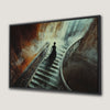Gothic Woman on Staircase Canvas Print for Halloween Decor