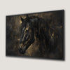 Graceful Black Horse Canvas Print with Noble Gaze Art