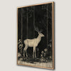 Graceful Deer in Gothic Forest Canvas Print Framed Art