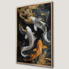 Gray and Gold Koi Fish Canvas Print Japanese Decor