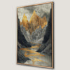 Gray and Gold Mountain Peaks Canvas Print Framed Art