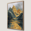 Gray and Gold Mountains Canvas Print with Water Reflection
