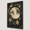 Great Moon and Stars Canvas Print Lunar Surface Art