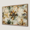 Green and Beige Botanical Circles Canvas Print Nature Decor