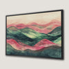 Green and Pink Landscape Canvas Print Minimalist Style