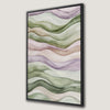 Green and Purple Waves Canvas Print Minimalist Art