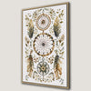 Green Beige Dreamcatcher Framed Canvas Print Boho Chic Art