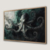 Green Black Octopus Sea Monster Canvas Print Art