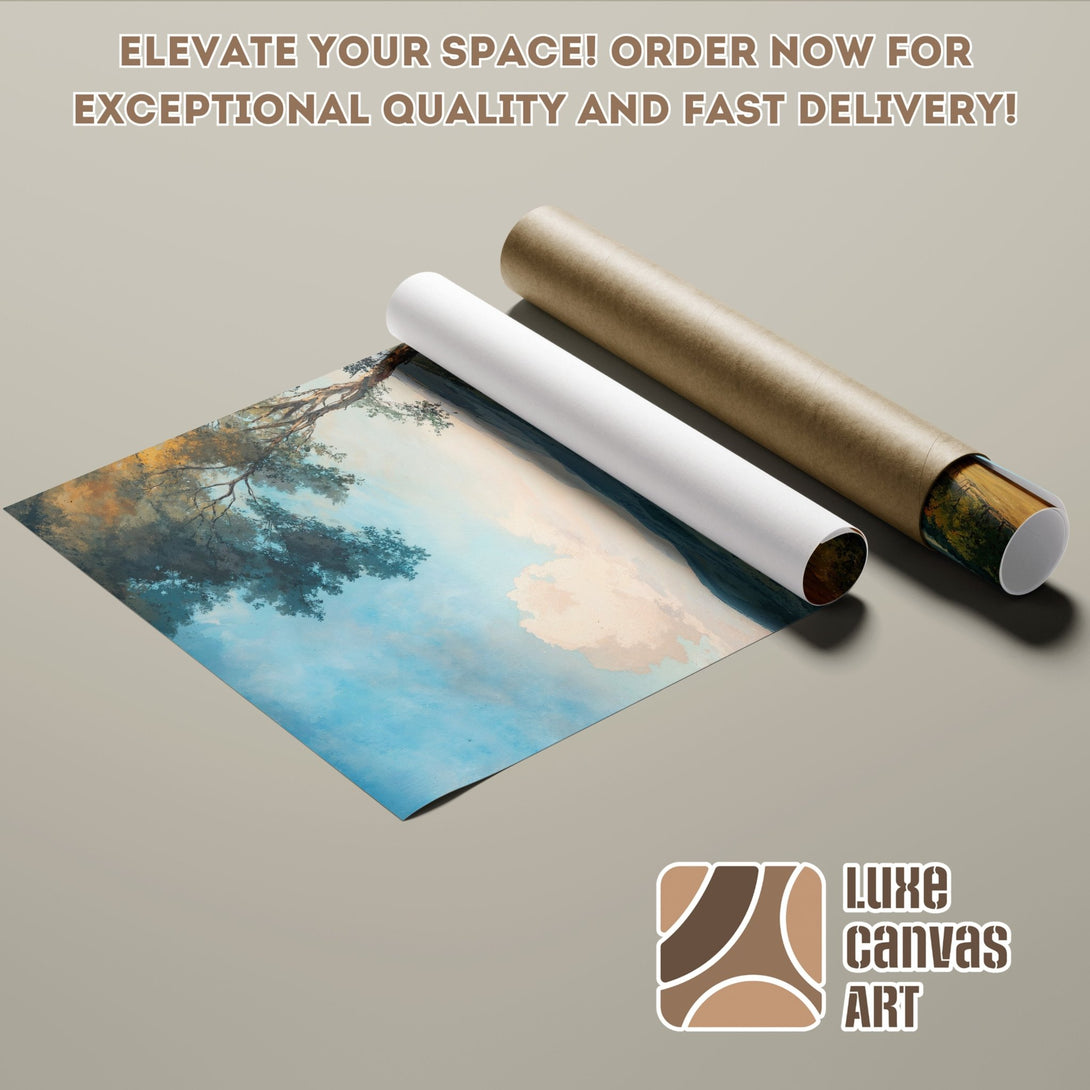 Poster Roll featuring a landscape painting in a soft, muted color palette. Perfect art for your home! Order now!