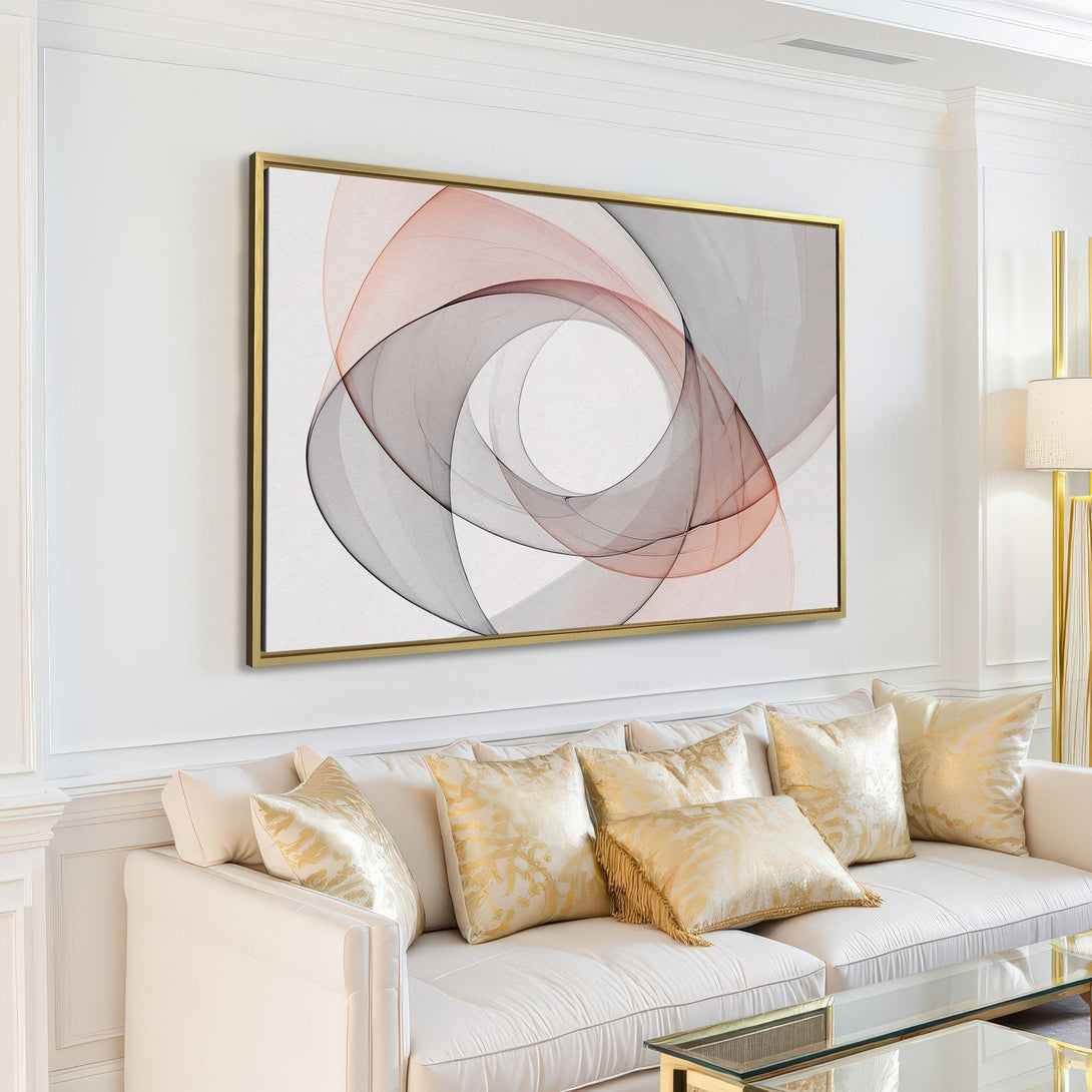 Abstract Canvas Print in neutral tones, showcasing a modern, minimalist design. Perfect wall art for living room decor.
