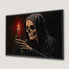 Grim Reaper Holding Candle Canvas Print for Gothic Home